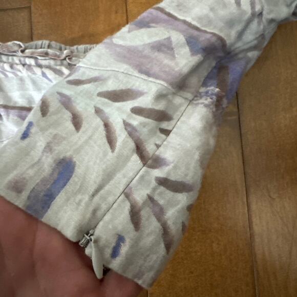 Aritzia Wilfred wander linen puff-sleeve crop top size small - Picture 8 of 9